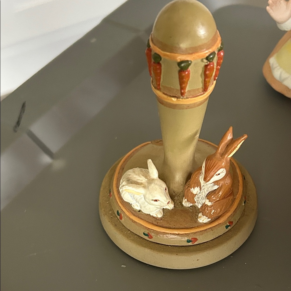 Vintage 1995 Charming Bunny Figurine with Carrot Accents cookie press